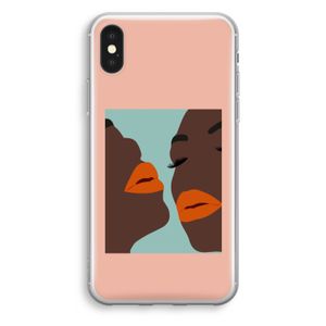 Orange lips: iPhone XS Transparant Hoesje