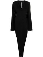 Rick Owens robe longue Tora à col v - Noir