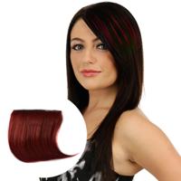 Kleur verloop onzichtbare naadloze haarverlenging pruik stuk recht haar stuk kleur pony haar stuk (wijn rood)