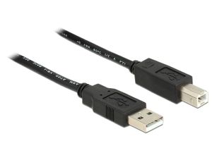 Delock USB-kabel USB 2.0 USB-A stekker, USB-B stekker 20.00 m Zwart UL gecertificeerd 83557