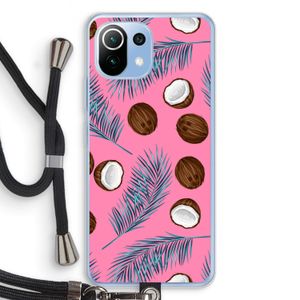 Kokosnoot roze: Xiaomi Mi 11 Lite Transparant Hoesje met koord