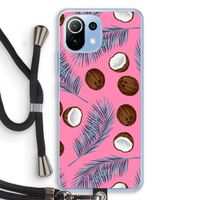 Kokosnoot roze: Xiaomi Mi 11 Lite Transparant Hoesje met koord Kokosnoot roze: Xiaomi Mi 11 Lite Transparant Hoesje met koord