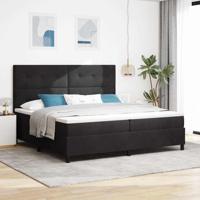 Boxspringbed met matras fluweel zwart 200x200 cm