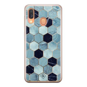 Samsung Galaxy A40 siliconen hoesje - Blue cubes