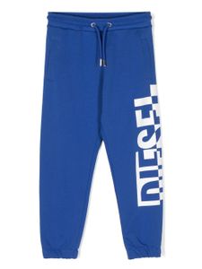 Diesel Kids pantalon en coton à logo imprimé - Bleu