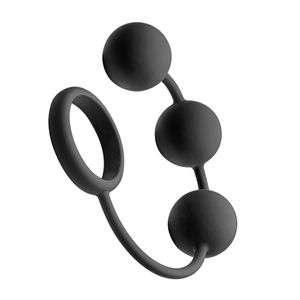 Silicone Cock Ring with 3 Weighted Balls