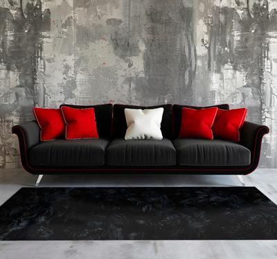 Meer effect vinyl tapijt zwart