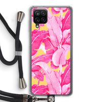 Pink Banana: Samsung Galaxy A12 Transparant Hoesje met koord