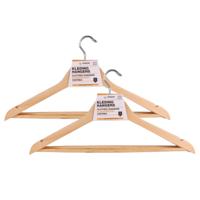 Benson Kledinghangers - 6x stuks - hout - anti slip - 45 cm - draaibare haak