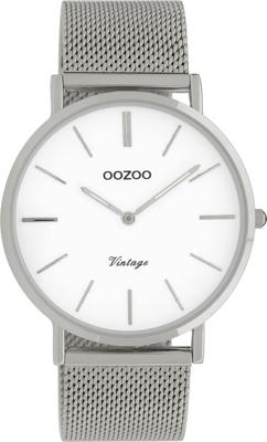 OOZOO Timepieces Horloge Vintage Zilver/Wit | C9901