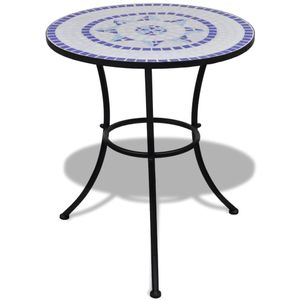 Bistrotafel 60 cm mozaek blauw en wit