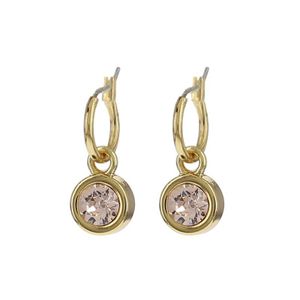 Biba Hang Oorbellen met Swarovski Steentje Silk Goud