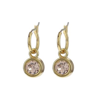 Biba Hang Oorbellen met Swarovski Steentje Silk Goud