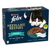 Felix Heerlijke Reepjes Vis Selectie met zalm, tonijn, kabeljauw, schol in saus natvoer kat 8 x (12 x 80 g) Felix Heerlijke Reepjes Vis Selectie met zalm, tonijn, kabeljauw, schol in saus natvoer kat 8 x (12 x 80 g)