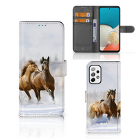 Samsung Galaxy A73 5G Telefoonhoesje met Pasjes Paarden