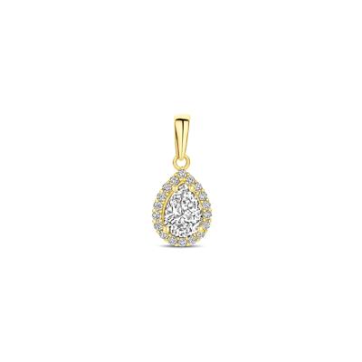14K Geelgouden Hanger met Zirkonia - Stralende Elegantie in Tijdloos Design