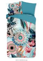 HIP Dekbedovertrek "mandala's en bloemen" - Aqua - (140x200/220 cm) - Katoen Satijn
