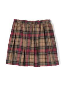 Bonpoint jupe plissée à motif tartan - Marron