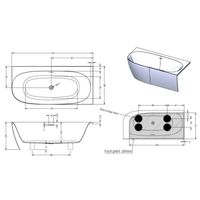 Hoekbad Aquasplash Second 170x80 cm Links Hoogglans Wit Aquasplash - thumbnail