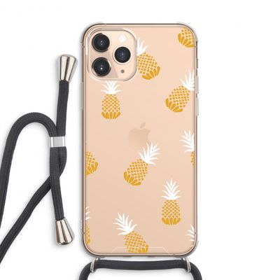 Ananasjes: iPhone 11 Pro Max Transparant Hoesje met koord