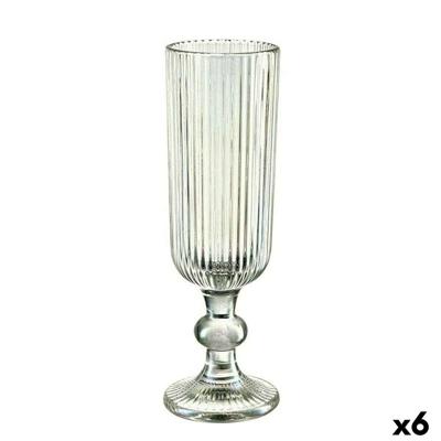 Champagneglas Vivalto OCT-DK80006C OCT-DK80006C Groen Glas 160 ml Strepen (6 Stuks)