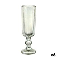 Champagneglas Vivalto OCT-DK80006C OCT-DK80006C Groen Glas 160 ml Strepen (6 Stuks)