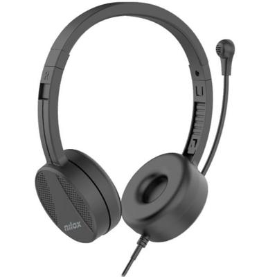 Hoofdtelefoon met microfoon Nilox NXAUSB01 Zwart