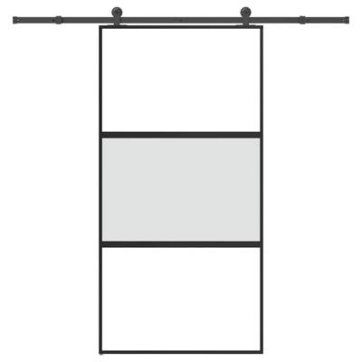 Schuifdeur met beslag 102,5x205 cm gehard glas en aluminium