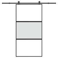 Schuifdeur met beslag 102,5x205 cm gehard glas en aluminium