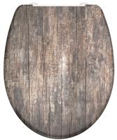 Schutte Duroplast WC-bril OLD WOOD met soft-close en quick-release 82368