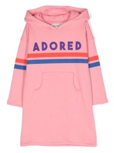 Mini Rodini robe Adored à capuche - Rose