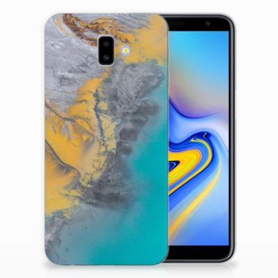 Samsung Galaxy J6 Plus (2018) | TPU | Siliconen hoesje | Marble Blue Gold
