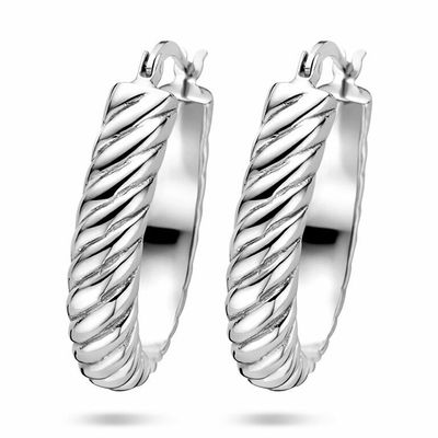 Oorringen Gedraaid zilver 5,5 x 27,5 mm