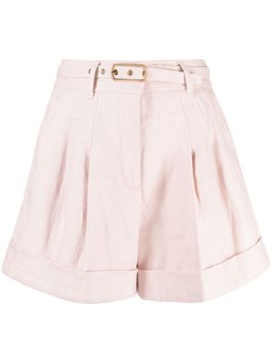 ZIMMERMANN short Matchmaker à taille ceinturée - Rose