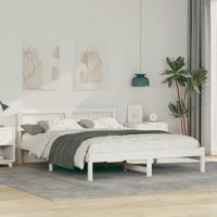 Bedframe Wit 140 x 200 cm Massief grenenhout