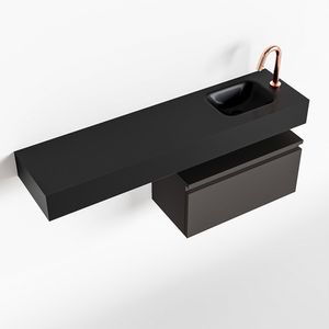Toiletmeubel Mondiaz Andor | 120 cm | Meubelkleur Dark grey | Lex vrijhangend wastafel Urban Rechts | 1 kraangat
