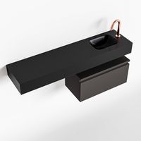 Toiletmeubel Mondiaz Andor | 120 cm | Meubelkleur Dark grey | Lex vrijhangend wastafel Urban Rechts | 1 kraangat