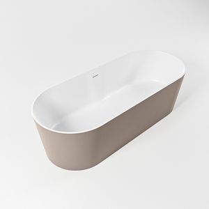 Vrijstaand bad Mondiaz Noble | 180x75 cm | Solid surface | Ovaal | Smoke - Talc