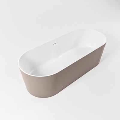 Vrijstaand bad Mondiaz Noble | 180x75 cm | Solid surface | Ovaal | Smoke - Talc