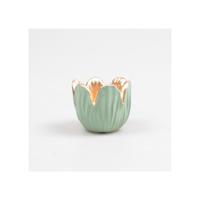 Waxinelichthouder tulp groen 8,5x6,5cm