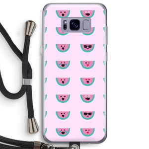 Smiley watermeloenprint: Samsung Galaxy S8 Plus Transparant Hoesje met koord