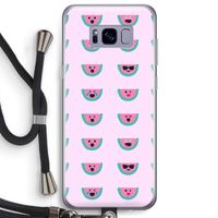 Smiley watermeloenprint: Samsung Galaxy S8 Plus Transparant Hoesje met koord