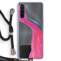 Paarse stroom: Oppo A91 Transparant Hoesje met koord