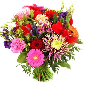 Bloemen met rode hartjes bestellen