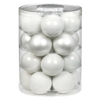 20x stuks glazen kerstballen elegant wit mix 6 cm glans en mat - thumbnail