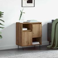 Dressoir artisanaal eikenkleurig 60 x 35 x 70 cm Bewerkt hout