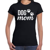 Dog mom honden mama t-shirt zwart voor dames Moederdagcadeau