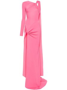 David Koma robe longue asymétrique à détail noué - Rose