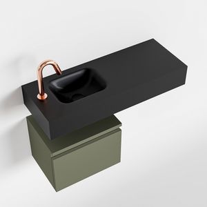 Toiletmeubel Mondiaz Andor | 80 cm | Meubelkleur Army | Lex vrijhangend wastafel Urban Links | 1 kraangat