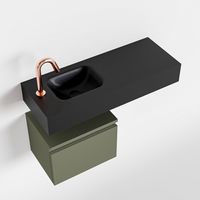 Toiletmeubel Mondiaz Andor | 80 cm | Meubelkleur Army | Lex vrijhangend wastafel Urban Links | 1 kraangat Toiletmeubel Mondiaz Andor | 80 cm | Meubelkleur Army | Lex vrijhangend wastafel Urban Links | 1 kraangat